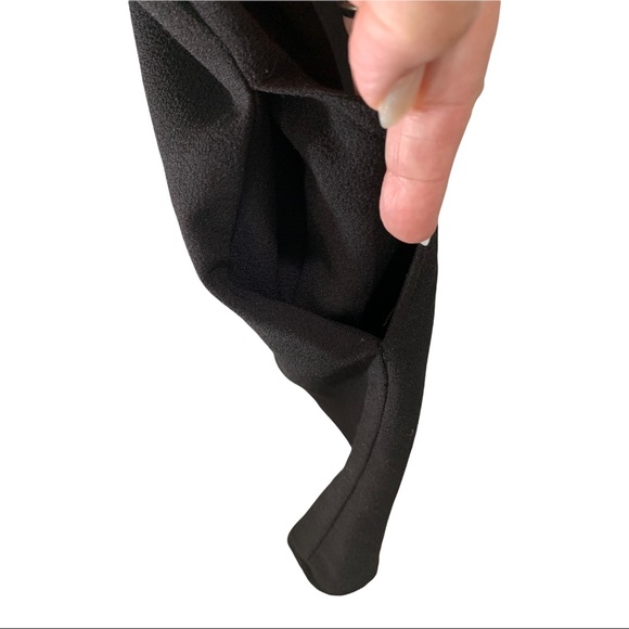 GIANNI BINI BLACK DEEP PLUNGE V-NECK AND BACK DRESS WITH GOLD ACCENTS - Picture 13 of 16